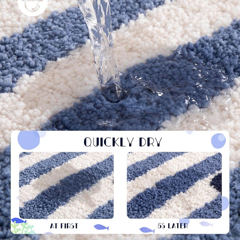 WREWING Ocean Animal Play Mat 21x33 Inch, Cute Animals Large Non Slip Super Soft Plush Area Rug for Kids Room Playroom Nursery Bedroom, Educational Washable Circular Floor Mat for Home Room Decorative - Image 5
